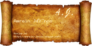 Amrein János névjegykártya