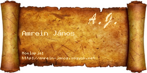 Amrein János névjegykártya