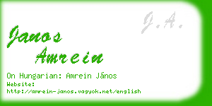 janos amrein business card